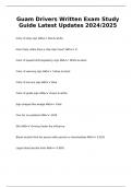 Guam Drivers Written Exam Study Guide Latest Updates 2024&sol;2025