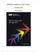 RSK4803 Assignment 3 2024 - DUE 7 October 2024Risk Financing and Management