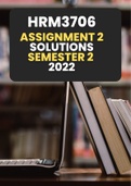 HRM3706 Assignment 2 (SOLUTIONS) Semester 2 (2022) Detailed answers  ⬇️