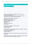 CIS ITSM Exam Prep Exam 2024&lowbar;2025 fully solved & updated