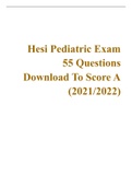 Hesi Pediatric Exam 55 Questions Download To Score A (2021/2022)