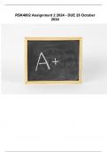 RSK4802 Assignment 2 &lpar;ANSWERS&rpar; 2 2024 - DUE 28 October 2024 &semi; 100&percnt; TRUSTED Complete&comma; trusted solutions and explanations 