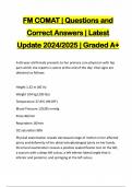 FM COMAT &vert; Questions and Correct Answers &vert; Latest Update 2024&sol;2025 &vert; Graded A&plus;