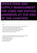 Operations and Supply Management the Core 2nd Edition
