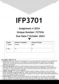 IFP3701 Assignment 4 &lpar;ANSWERS&rpar; 2024 - DISTINCTION GUARANTEED