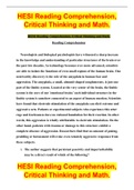  HESI Reading Comprehension&comma; Critical Thinking and Math&period;