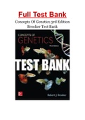 Concepts Of Genetics 3rd Edition Brooker Test Bank