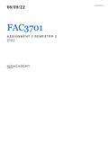 FAC3701 ASSIGNMENT 2 SEMESTER 2 2022 SOLUTIONS 