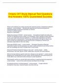  Ontario OIT Study Manual Test Questions And Answers 100&percnt; Guaranteed Success&period;