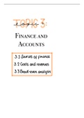 Business and Management IB DP SL Topic 3: Finance and Accounts