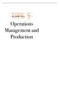 Business and Management IB DP SL Topic 5: Operations Management 