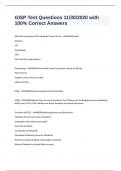 GISP Test Questions 11&sol;30&sol;2020 with 100&percnt; Correct Answers