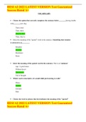 HESI A2 2022 LATEST VERSION Test Guaranteed Success Rated A&plus;