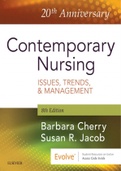Contemporary Nursing Issues, Trends, and Management, 8th Edition Cherry & Jacob TEST BANK 