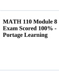 MATH 110 Module 6 Exam Scored 100% | MATH 110 Module 8 Exam 2022 Scored 100% & MATH 110 Final Exam 2022 Questions and Answers- Portage Learning