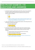 NURS 10PN HESI EXIT EXAM 2022 Version 3 TEST BANK 110 QUESTIONS AND ANSWER