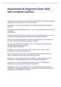 Assessment & Diagnosis Exam 2022 with complete solution