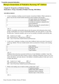 &lpar;Answered&sol;Rationales&rpar; Test bank &lpar;complete&comma; all chapters&rpar; Wong&rsquo;s Essentials of Pediatric Nursing 10th Edition&period;