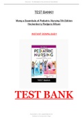 Wong's Nursing Care of Infants and Children 11th Edition Hockenberry Test Bank All Chapters|Newly Updated