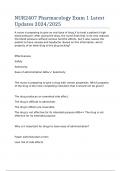 NUR2407 Pharmacology Exam 1 Latest Updates 2024&sol;2025