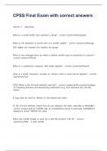 CPSS Final Exam with correct answers