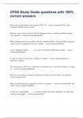 CPSS Study Guide questions with 100&percnt; correct answers