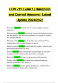 ECN 211 Exam 1 &vert; Questions and Correct Answers &vert; Latest Update 2024&sol;2025