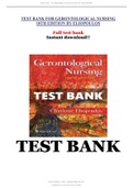 TEST BANK FOR GERONTOLOGICAL NURSING 10TH EDITION BY ELIOPOULOS.