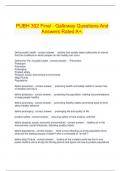    PUBH 302 Final - Galloway Questions And Answers Rated A&plus;&period;