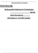   TEST BANK Radiographic Pathology for Technologists &Tab; 8th Edition by Kowalczyk &Tab; All Chapters 1 - 12 &sol; Full Complete
