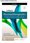 Lehne’s Pharmacotherapeutics for Advanced Practice Nurses and Physician Assistants 2nd Ed. Test Bank 978-0323554954