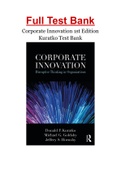 Corporate Innovation 1st Edition Kuratko Test Bank