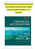 Solution Manual For Financial Accounting&comma; 8th Canadian Edition 2024&comma; by Libby&comma; Hodge&comma; All 1-13 Chapters Covered &comma;Latest Edition&comma; 