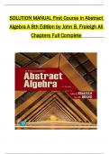 Solution Manual  First Course in Abstract Algebra A&comma; 8th Edition by John B&period; Fraleigh All 1-56 Chapters Covered &comma;Latest Edition&comma;ISBN&colon;&comma;9780136731627