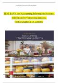 Accounting Information Systems&comma; 3rd Edition TEST BANK by Vernon Richardson&comma; All Chapters 1 to 18 complete Verified editon 
