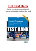 Social Problems Continuity and Change 2nd Edition Barkan Test Bank