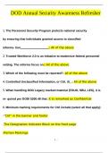 DOD Annual Security Awareness Refresher QUESTIONS AND ANSWERS &lpar;2024&sol;2025&rpar; &lpar;VERIFIED ANSWERS&rpar;