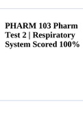PHARM 103 Pharm Test 2 | Respiratory System Scored 100%