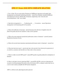 OPM 311 Exam 2022 WITH COMPLETE SOLUTION 