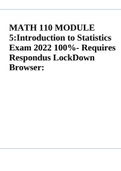 MATH 110 MODULE 5:Introduction to Statistics Exam 2023 100%