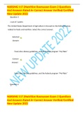 NURSING 117 2Nutrition Rasmussen Exam 2 Questions And Answers Rated A&plus; Correct Answer Verified&sol;Certified New Update 2022