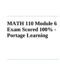 MATH 110 Module 6 Exam Scored 100% - Portage Learning