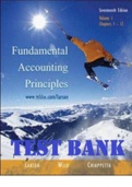 	TEST BANK for Fundamental Accounting Principles Vol. 1 17th Edition by Kermit D. Larson , John J Wild  &  Barbara Chiappetta. Questions and Answer keys. (Complete Download). 877 Pages