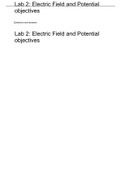 Exam (elaborations) Lab 2: Electric Field and Potential objectives (PHYS1102) 