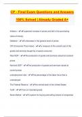 CP - Final Exam Questions and Answers 100&percnt; Solved &vert; Already Graded A&plus;