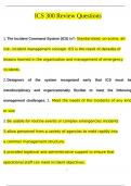 ICS 300 Review  QUESTIONS AND ANSWERS &lpar;2024&sol;2025&rpar; &lpar;VERIFIED ANSWERS&rpar;