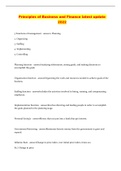 Principles of Business and Finance latest update 2022