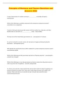 Principles of Business and Finance Questions and Answers 2022