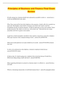 Principles of Business and Finance Final Exam Review