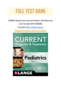 CURRENT Diagnosis and Treatment Pediatrics 24th Edition Hay Levin Test Bank &lpar;NOT TEXTBOOK&rpar;